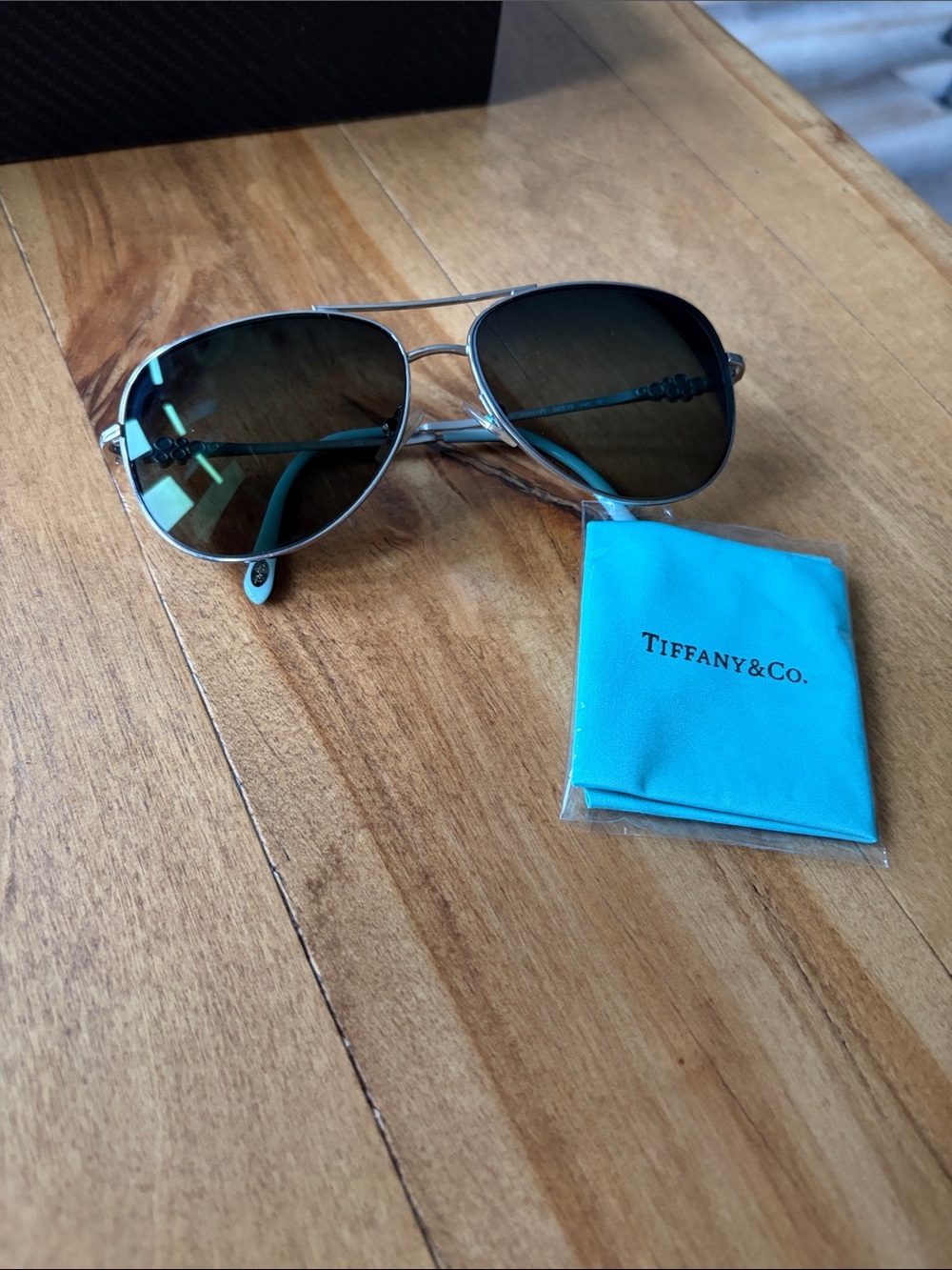 Tiffany & Co. Women’s Silver Aviator Sunglasses